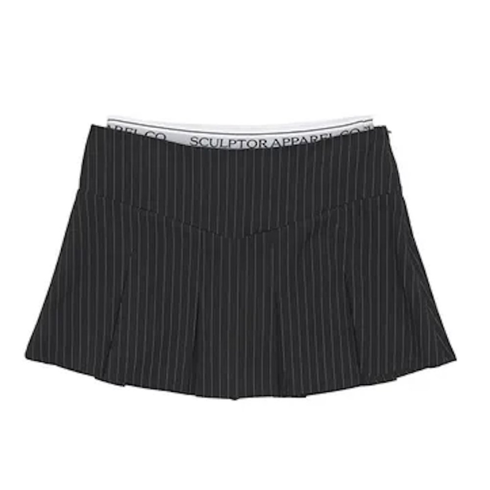 Sculptor Peekaboo Lowrise Skort Black Pin Stripe XS